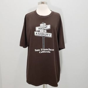 Haight Ashbury San Francisco Tee Brown Crew XL